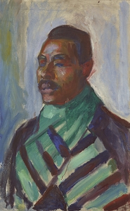 African with Green Scarf [1916] by Edvard Munch [1863–1944]